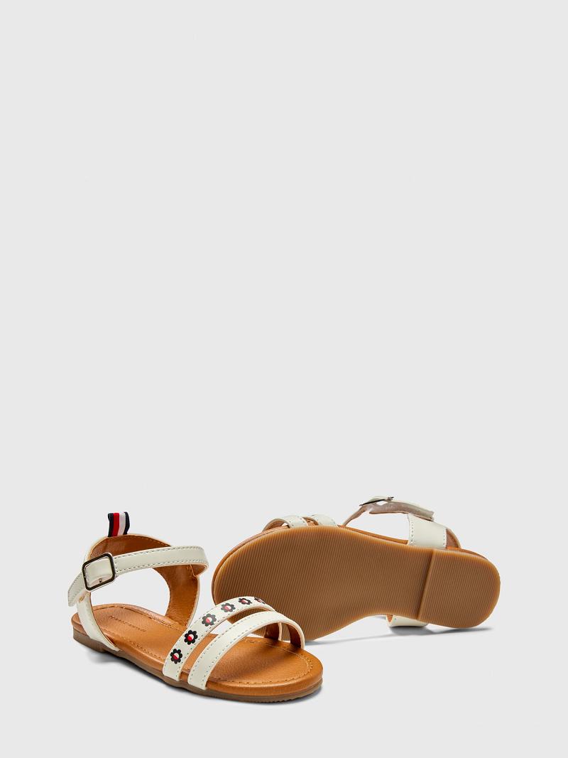 Sandalias Tommy Hilfiger Flower Flag Sandal Blancos | MX_G1303