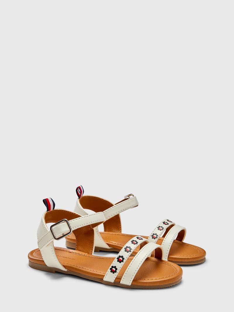 Sandalias Tommy Hilfiger Flower Flag Sandal Blancos | MX_G1303