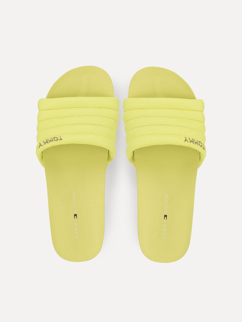 Sandalias Tommy Hilfiger Fluorescent Plataforma Amarillos | MX_W21609