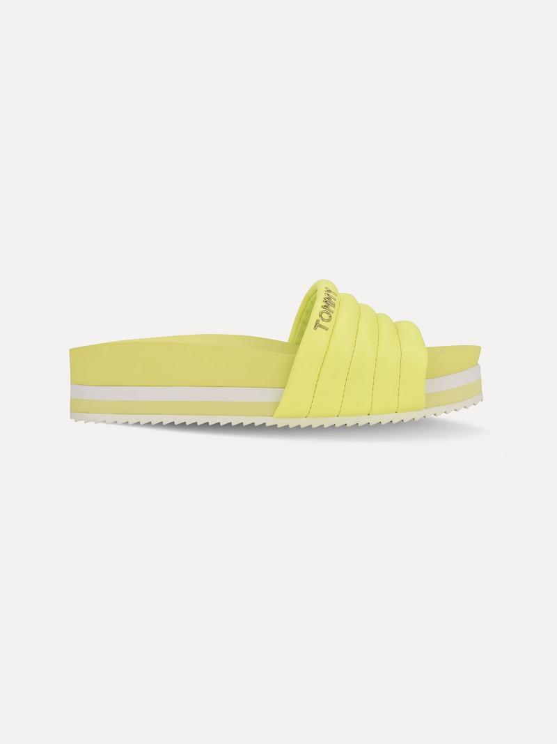 Sandalias Tommy Hilfiger Fluorescent Plataforma Amarillos | MX_W21609