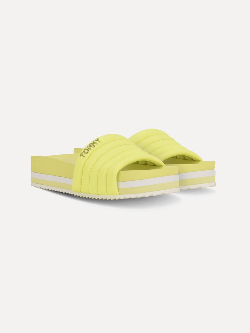 Sandalias Tommy Hilfiger Fluorescent Plataforma Amarillos | MX_W21609