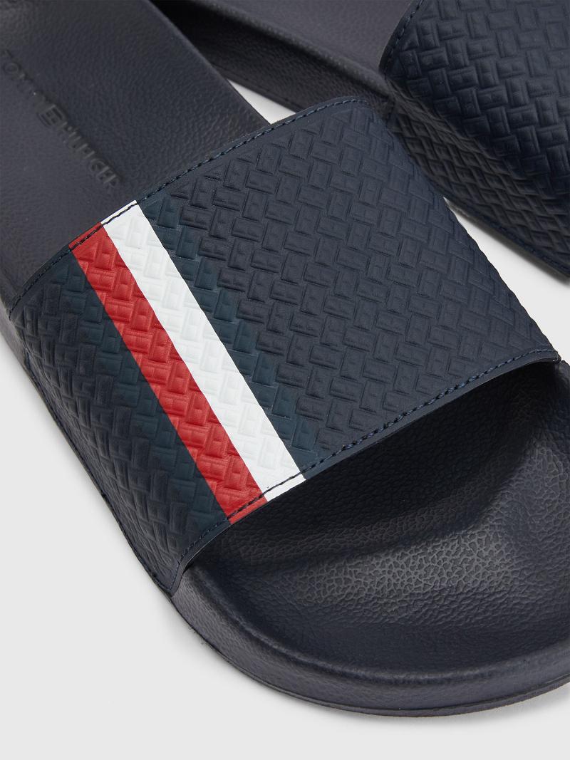 Sandalias Tommy Hilfiger Textured stripe Azul Marino | MX_M31651