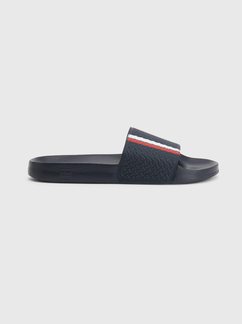 Sandalias Tommy Hilfiger Textured stripe Azul Marino | MX_M31651