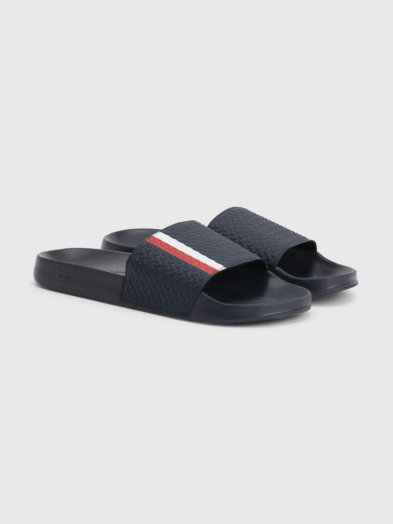 Sandalias Tommy Hilfiger Textured stripe Azul Marino | MX_M31651