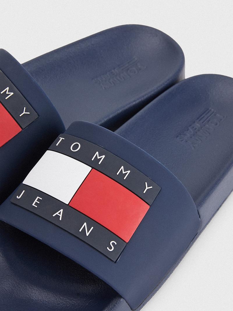 Sandalias de Diapositivas Tommy Hilfiger Flag Pool Azul Marino | MX_W21616