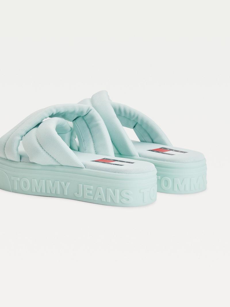 Sandalias de Diapositivas Tommy Hilfiger Plataforma Verde Menta | MX_W21620