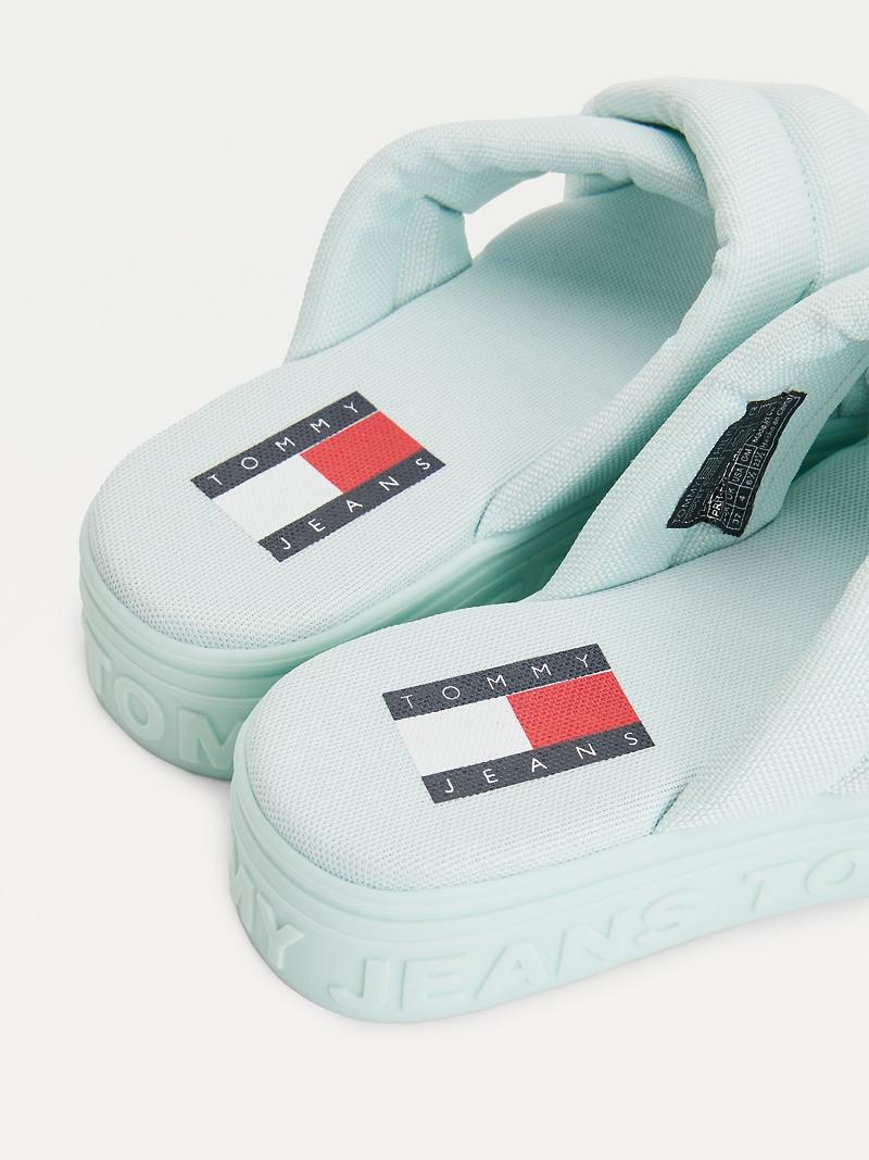 Sandalias de Diapositivas Tommy Hilfiger Plataforma Verde Menta | MX_W21620