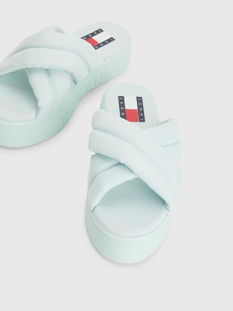 Sandalias de Diapositivas Tommy Hilfiger Plataforma Verde Menta | MX_W21620