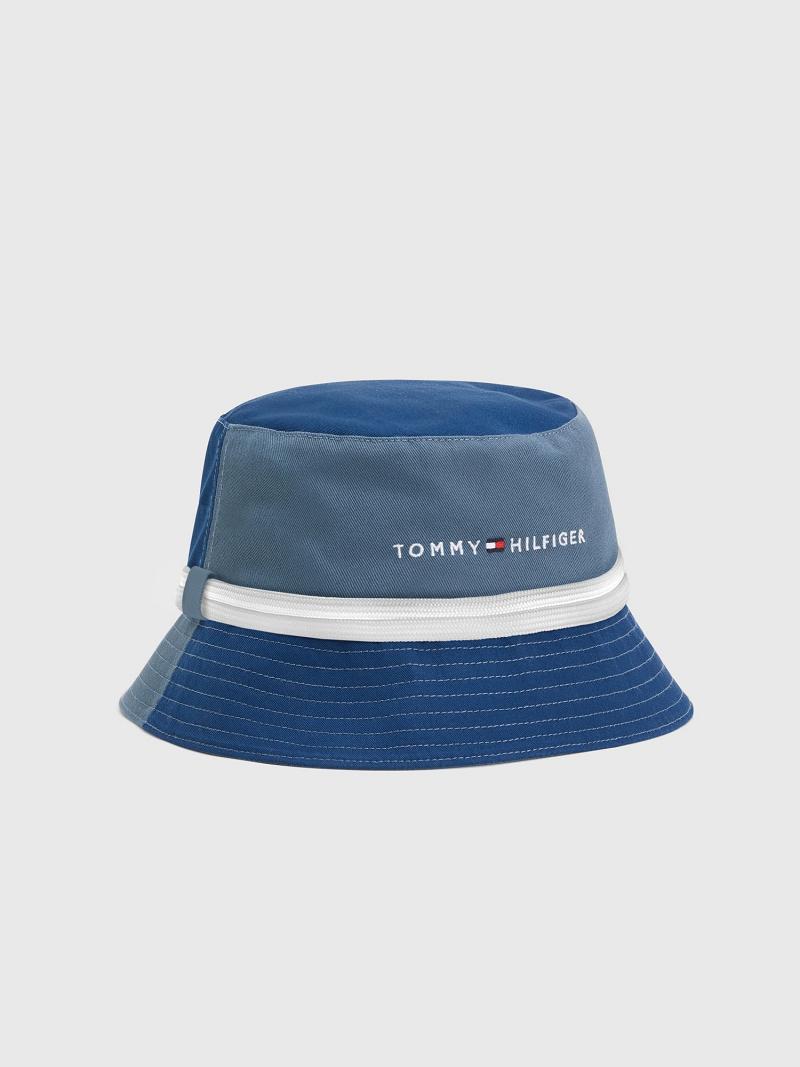 Sombreros Tommy Hilfiger Logo Bucket Grises Azules | MX_M31732