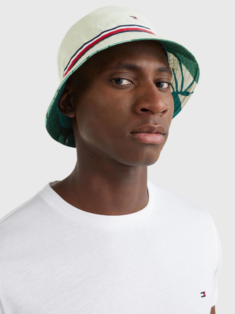 Sombreros Tommy Hilfiger Palm Print Bucket Verdes Multicolor | MX_M31733