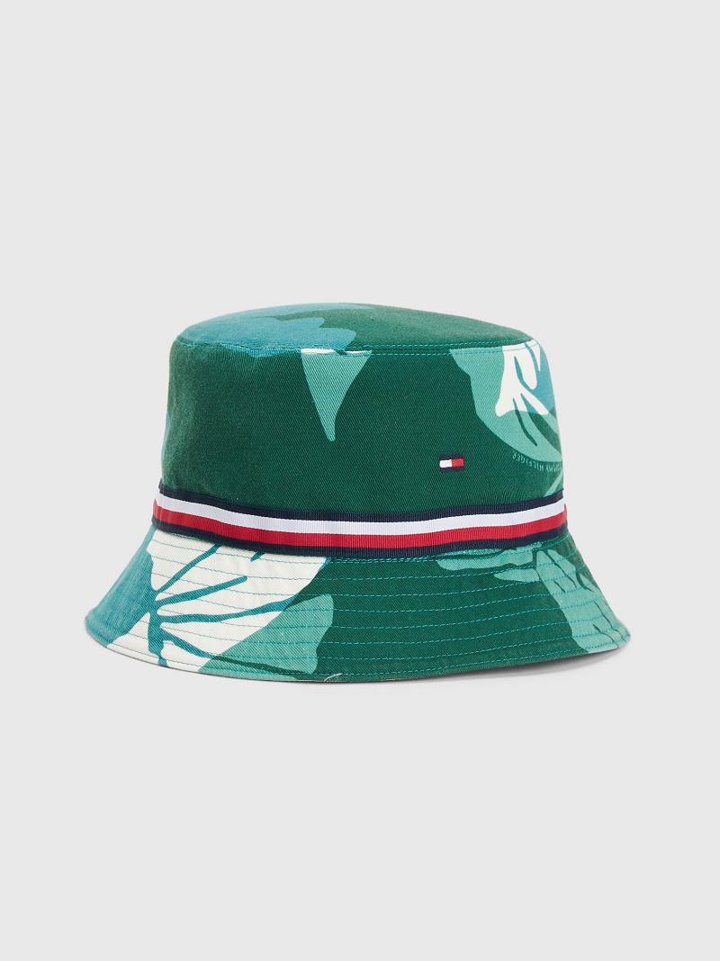 Sombreros Tommy Hilfiger Palm Print Bucket Verdes Multicolor | MX_M31733