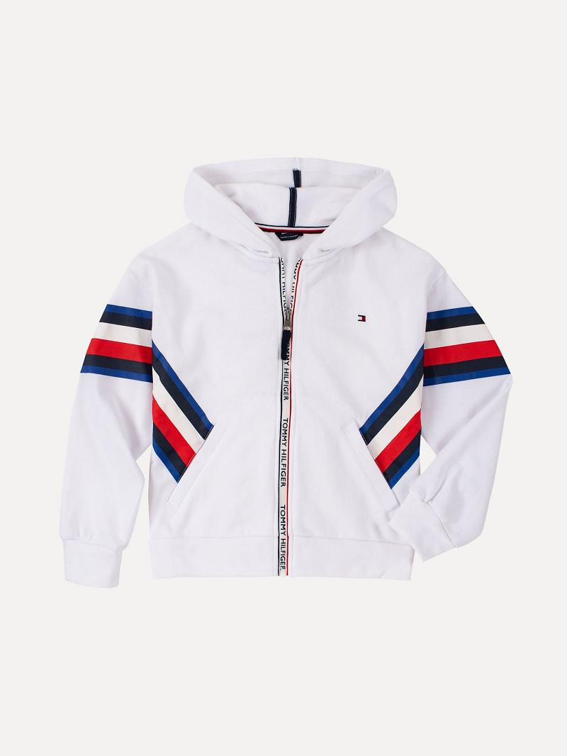 Sudadera Con Capucha Tommy Hilfiger Big Chevron Logo Blancos | MX_G1088