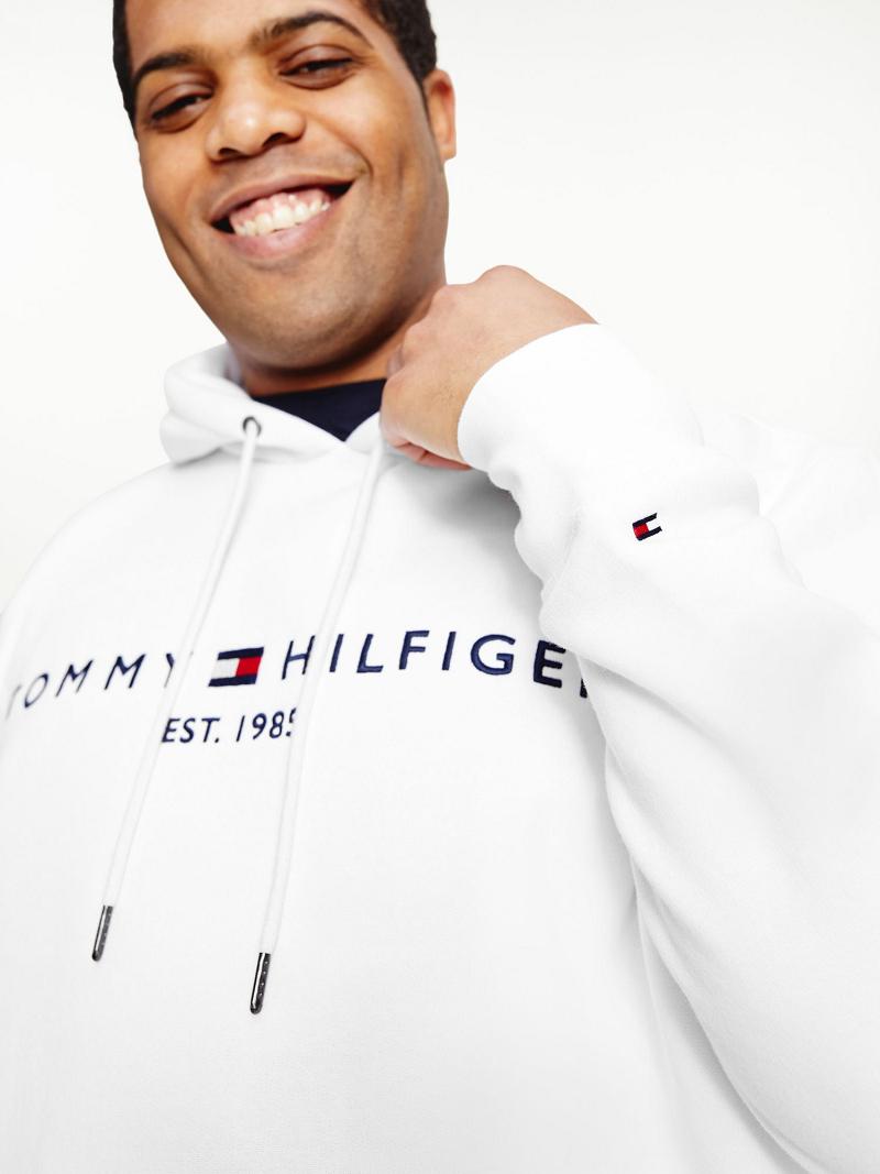 Sudadera Con Capucha Tommy Hilfiger Big and tall organic cotton logo Blancos | MX_M31433