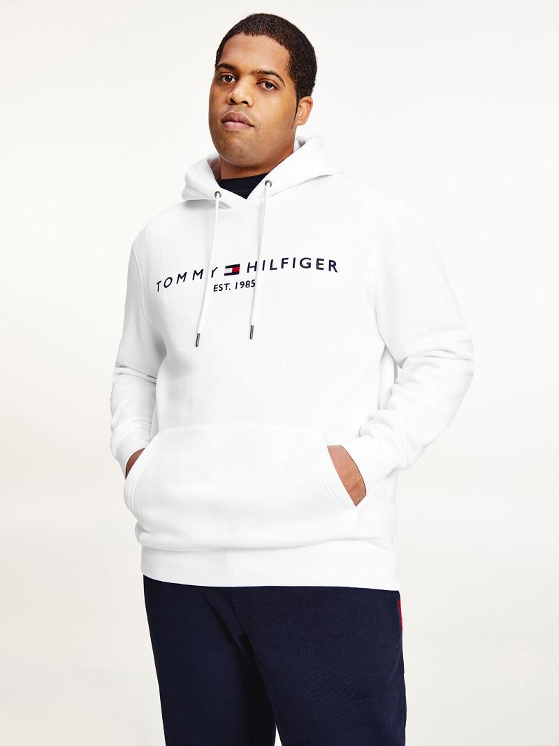 Sudadera Con Capucha Tommy Hilfiger Big and tall organic cotton logo Blancos | MX_M31433