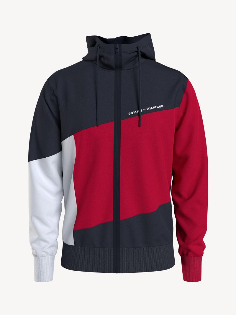 Sudadera Con Capucha Tommy Hilfiger Colorblock Azul Marino Rojos Blancos | MX_M31437