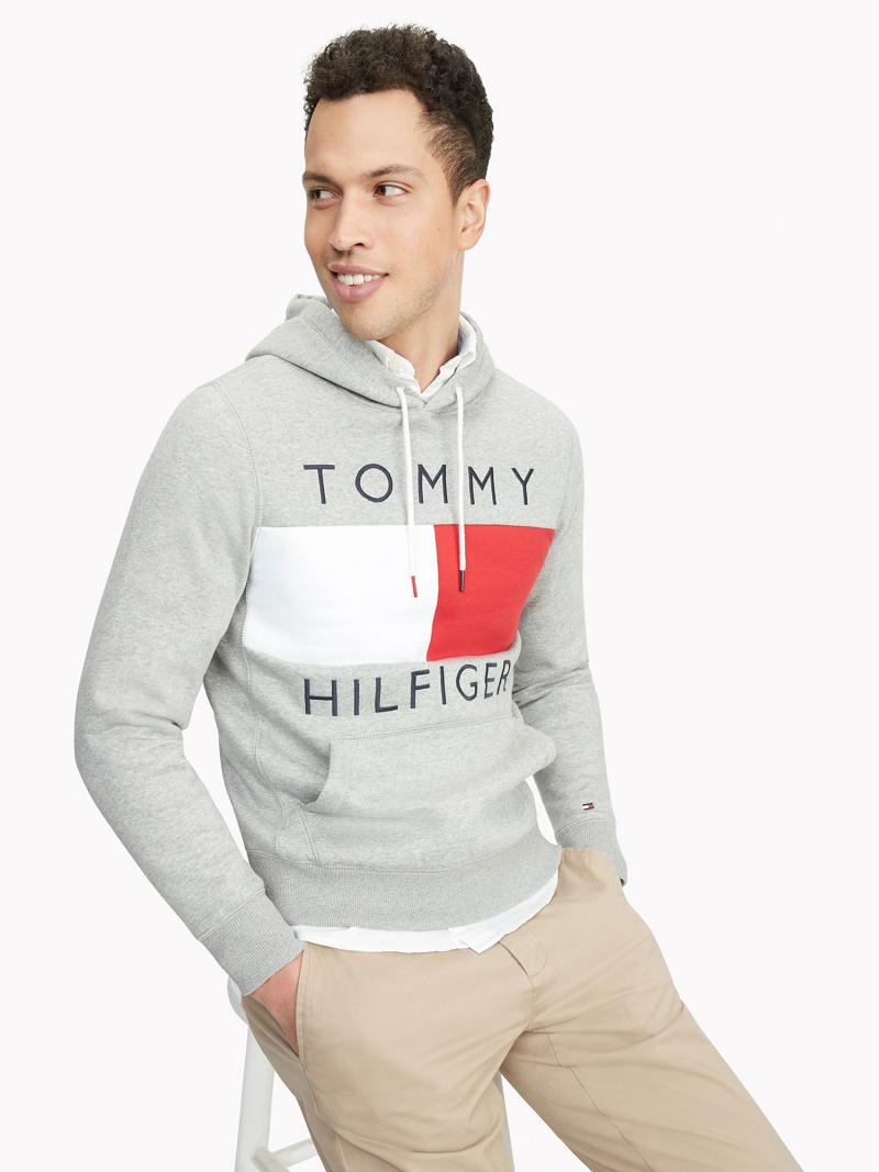 Sudadera Con Capucha Tommy Hilfiger Essential Logo Grises | MX_M31439