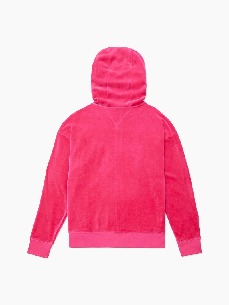 Sudadera Con Capucha Tommy Hilfiger Essential Drop Shoulder Logo Tape Rosas | MX_W21144