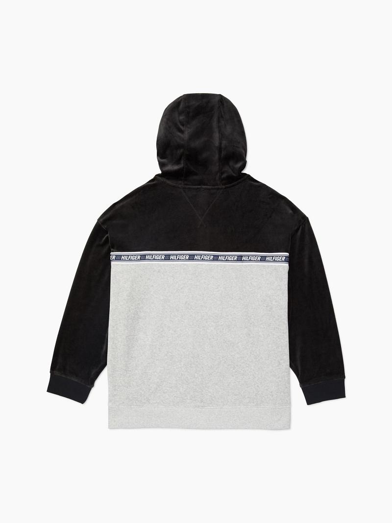 Sudadera Con Capucha Tommy Hilfiger Essential Drop-Shoulder Negros Blancos Grises | MX_W21145