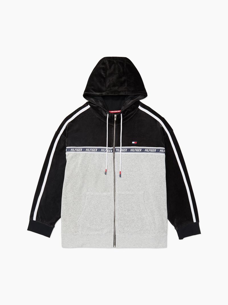 Sudadera Con Capucha Tommy Hilfiger Essential Drop-Shoulder Negros Blancos Grises | MX_W21145