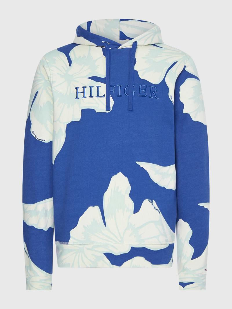 Sudadera Con Capucha Tommy Hilfiger Floral Print Azules Blancos | MX_M31445