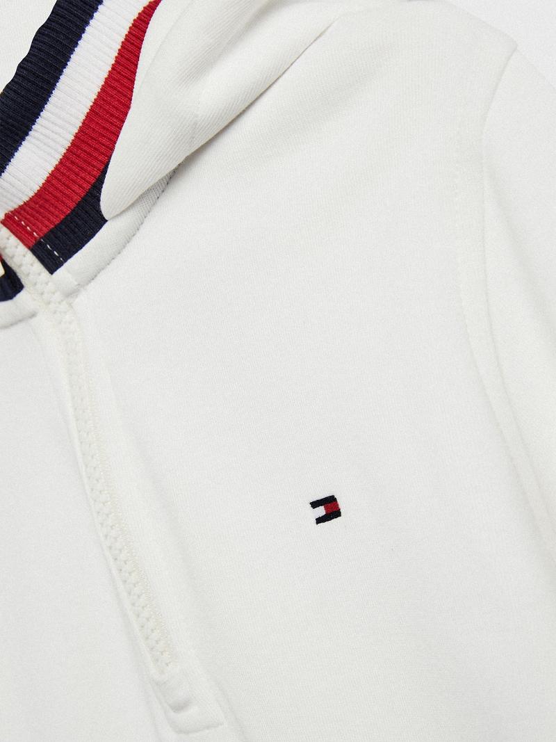 Sudadera Con Capucha Tommy Hilfiger Half-Zip Blancos | MX_B2021