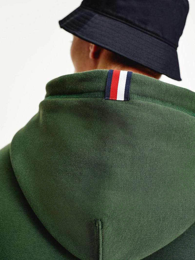 Sudadera Con Capucha Tommy Hilfiger Icon Organic Algodon Crest Verdes | MX_M31446