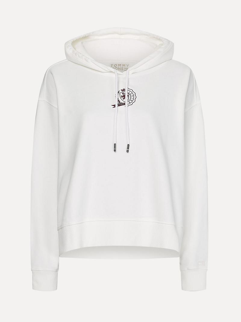 Sudadera Con Capucha Tommy Hilfiger Icon Organic Algodon Crest Blancos | MX_W21150