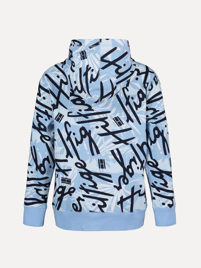 Sudadera Con Capucha Tommy Hilfiger Little Floral Script Azules | MX_B2023