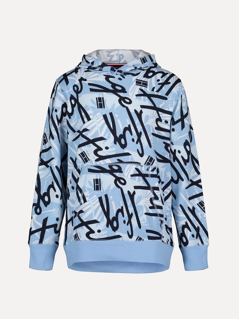 Sudadera Con Capucha Tommy Hilfiger Little Floral Script Azules | MX_B2023