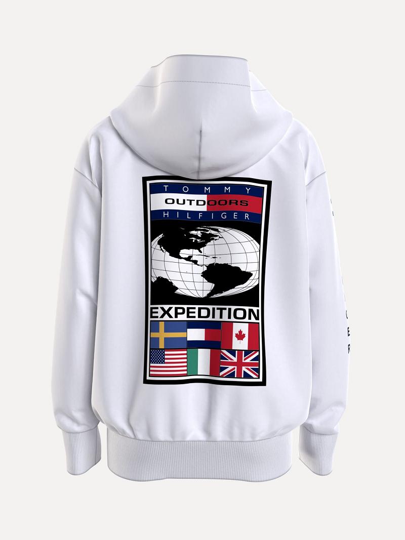 Sudadera Con Capucha Tommy Hilfiger Organic Algodon Expedition Blancos | MX_B2032