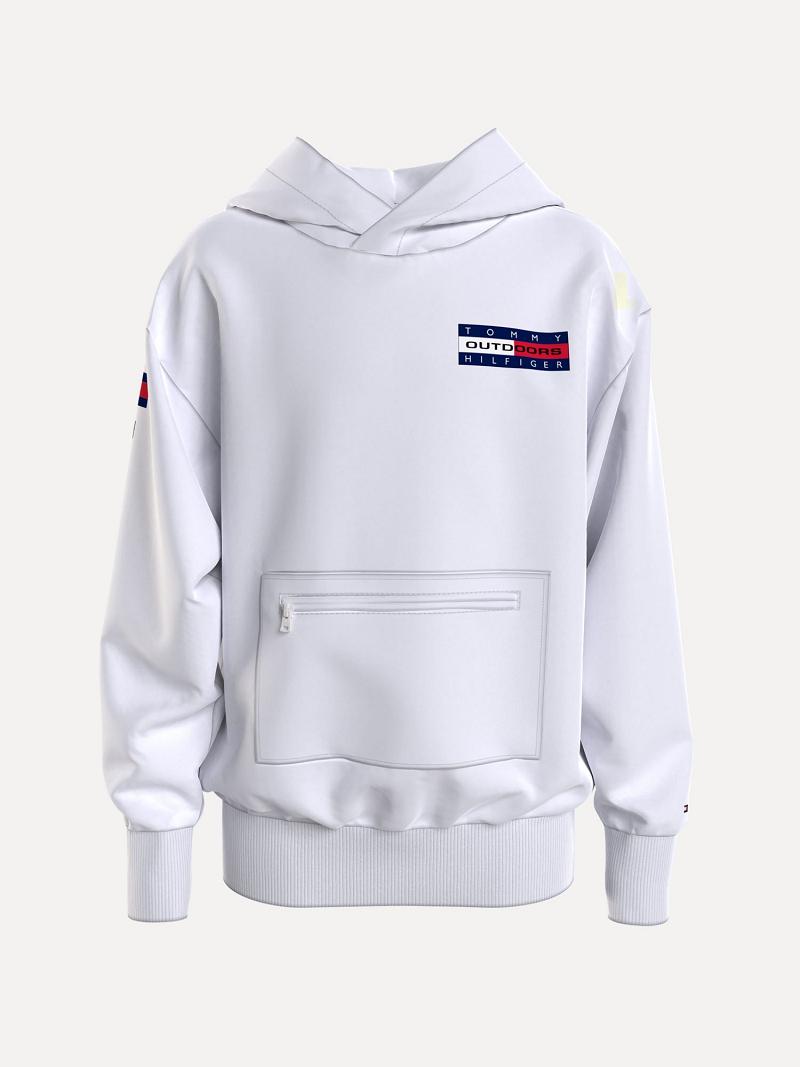 Sudadera Con Capucha Tommy Hilfiger Organic Algodon Expedition Blancos | MX_B2032