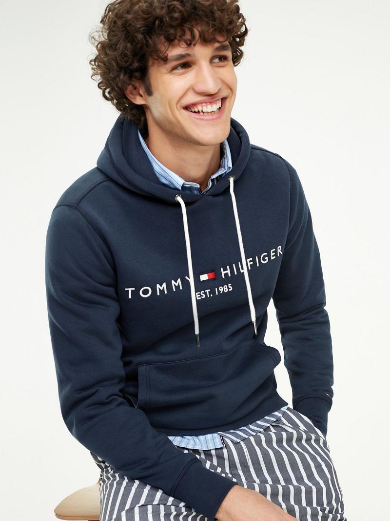 Sudadera Con Capucha Tommy Hilfiger Organic Algodon Logo Azules | MX_M31454