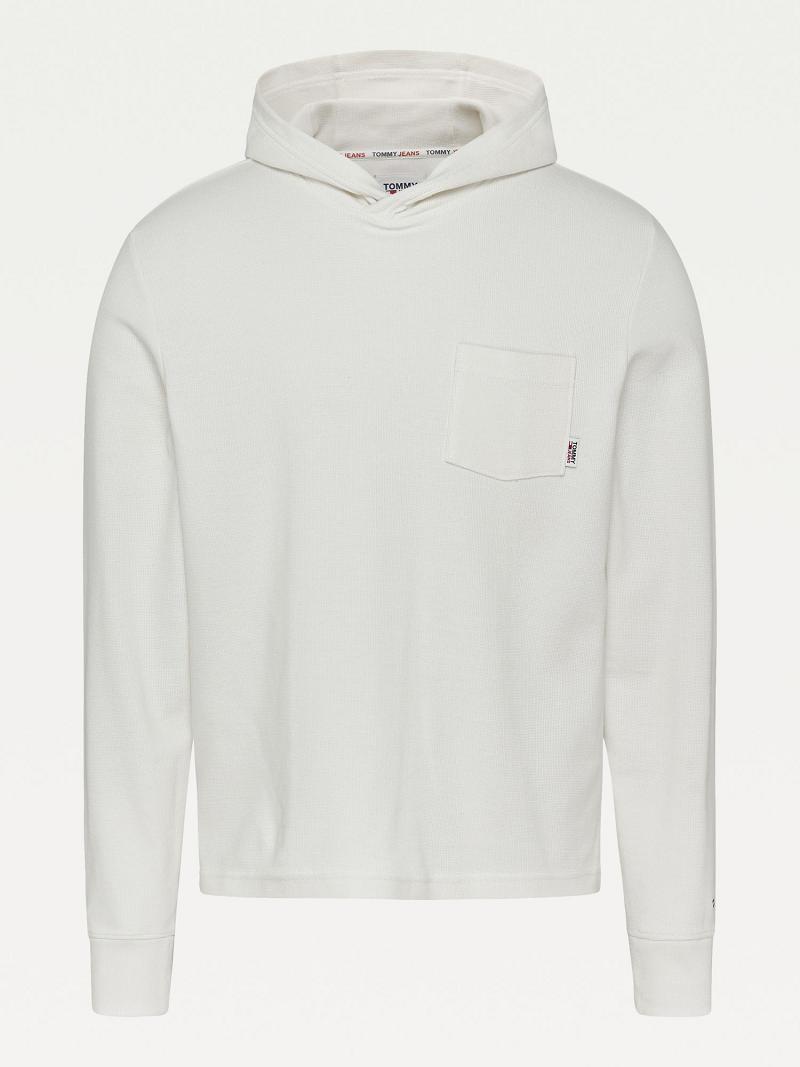 Sudadera Con Capucha Tommy Hilfiger Organic cotton waffle Blancos | MX_M31457