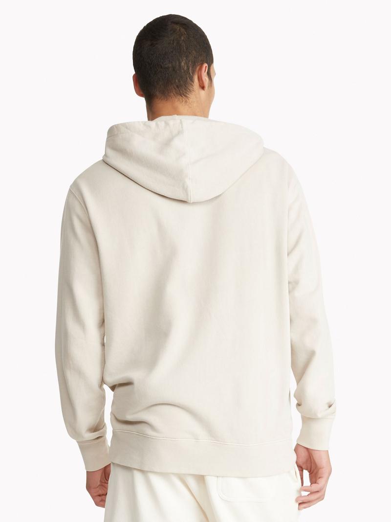 Sudadera Con Capucha Tommy Hilfiger Solid garment-dyed Blancos | MX_M31464