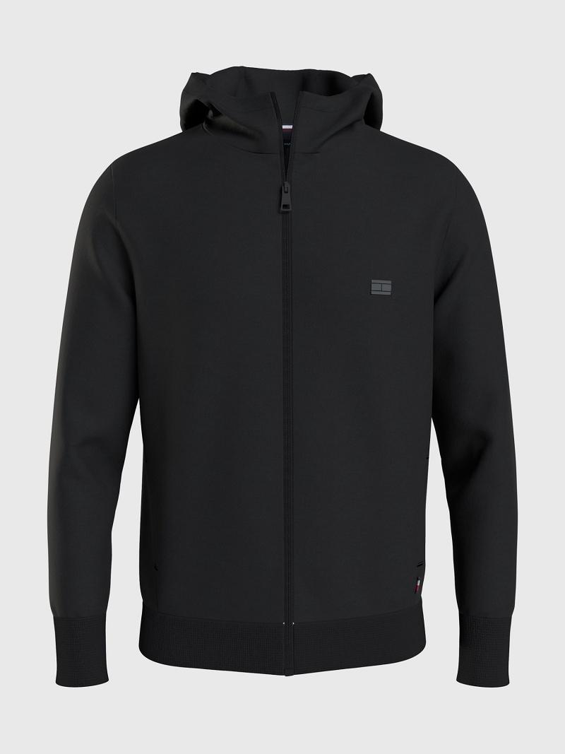 Sudadera Con Capucha Tommy Hilfiger Solid tech zip Negros | MX_M31465