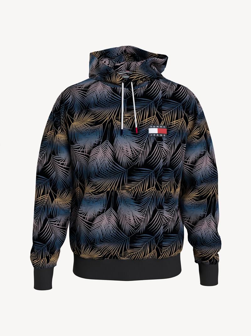 Sudadera Con Capucha Tommy Hilfiger Tonal palm leaves Negros Multicolor | MX_M31469