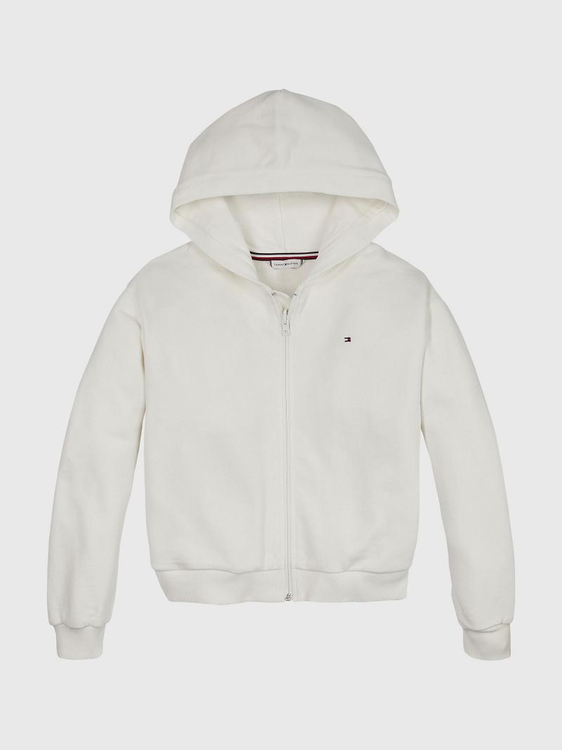 Sudadera Con Capucha Tommy Hilfiger Zip Blancos | MX_G1109