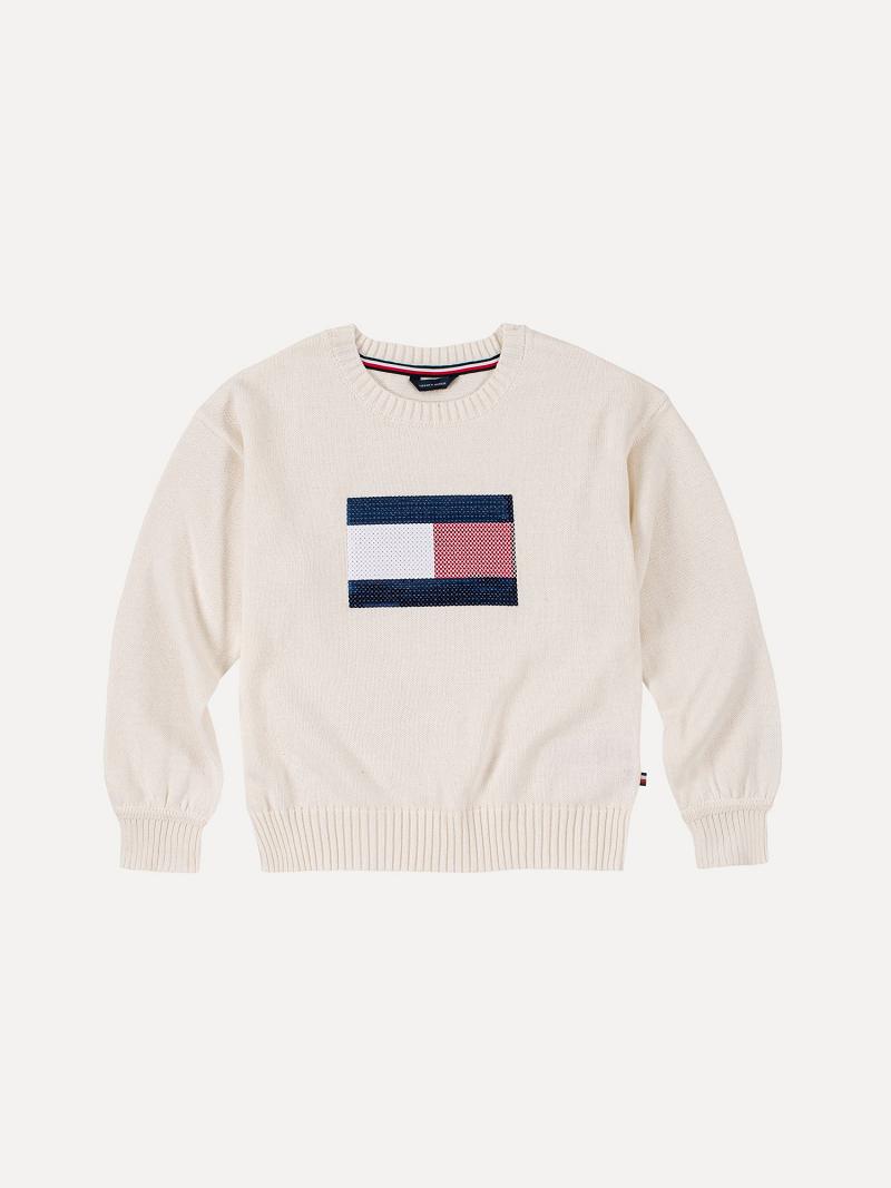 Sudaderas Tommy Hilfiger Big Flag Blancos | MX_G1190