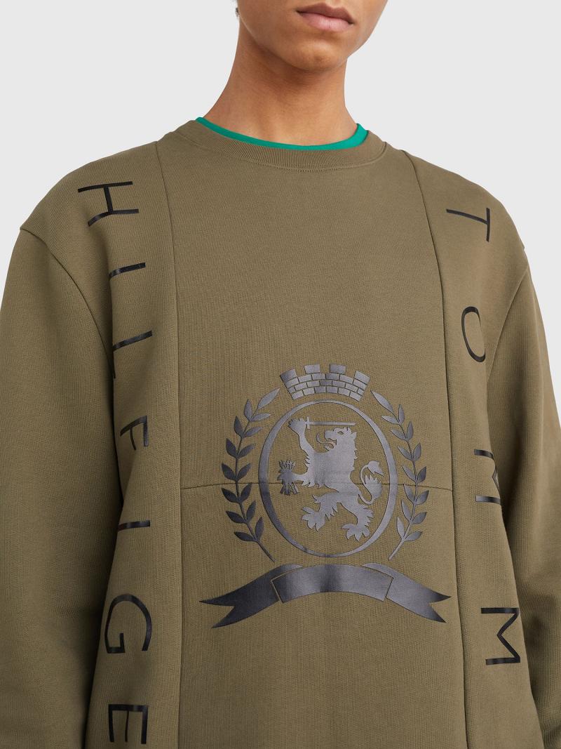 Sudaderas Tommy Hilfiger Crest and flag Verdes | MX_M31116