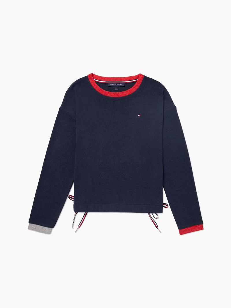 Sudaderas Tommy Hilfiger Essential Tie-Hem Azul Marino | MX_W21389