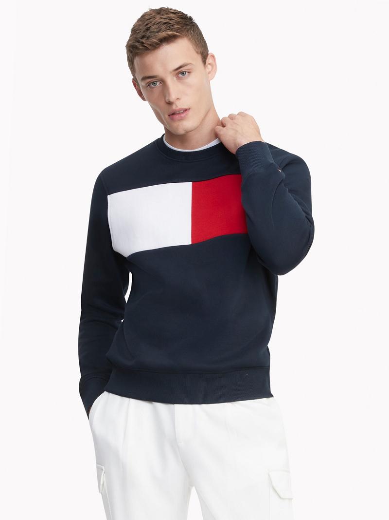 Sudaderas Tommy Hilfiger Essential intarsia flag Azul Marino | MX_M31118