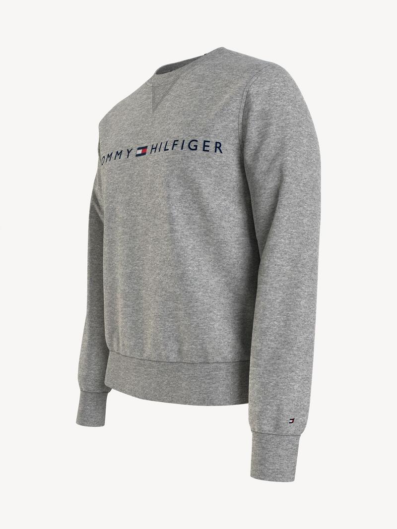 Sudaderas Tommy Hilfiger Essential logo crewneck Grises | MX_M31120