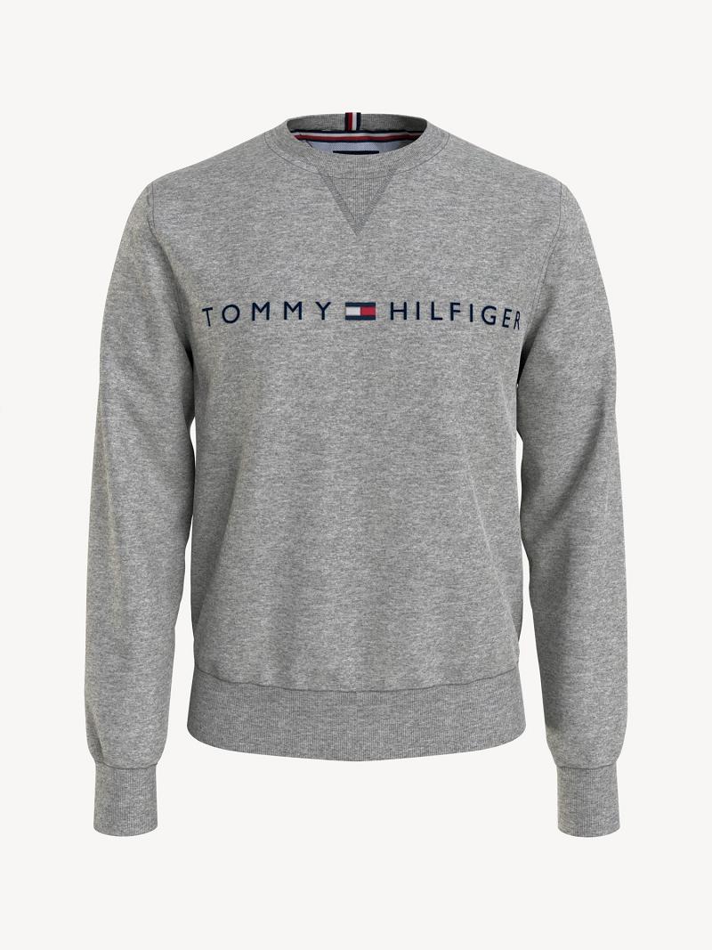 Sudaderas Tommy Hilfiger Essential logo crewneck Grises | MX_M31120