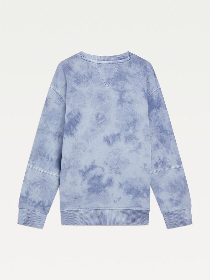 Sudaderas Tommy Hilfiger Organic Algodon Tie-Dye Azules | MX_B2137