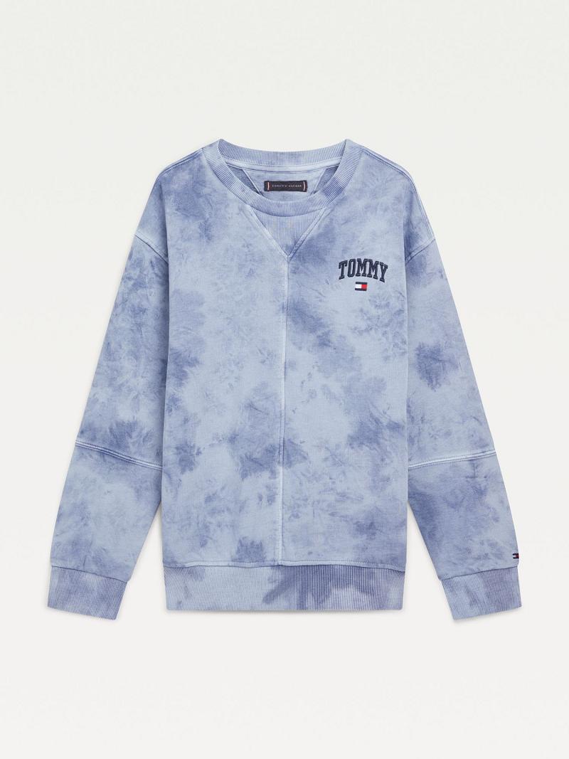 Sudaderas Tommy Hilfiger Organic Algodon Tie-Dye Azules | MX_B2137