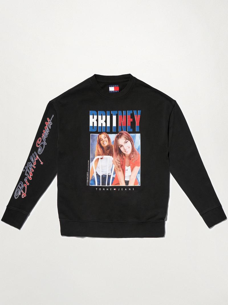 Sudaderas Tommy Hilfiger Organic Algodon Britney Oversized Negros | MX_W21394