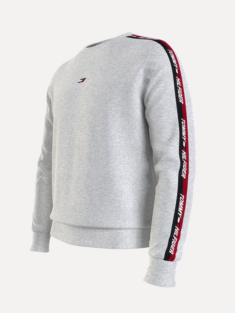 Sudaderas Tommy Hilfiger Organic cotton performance logo tape Grises | MX_M31131