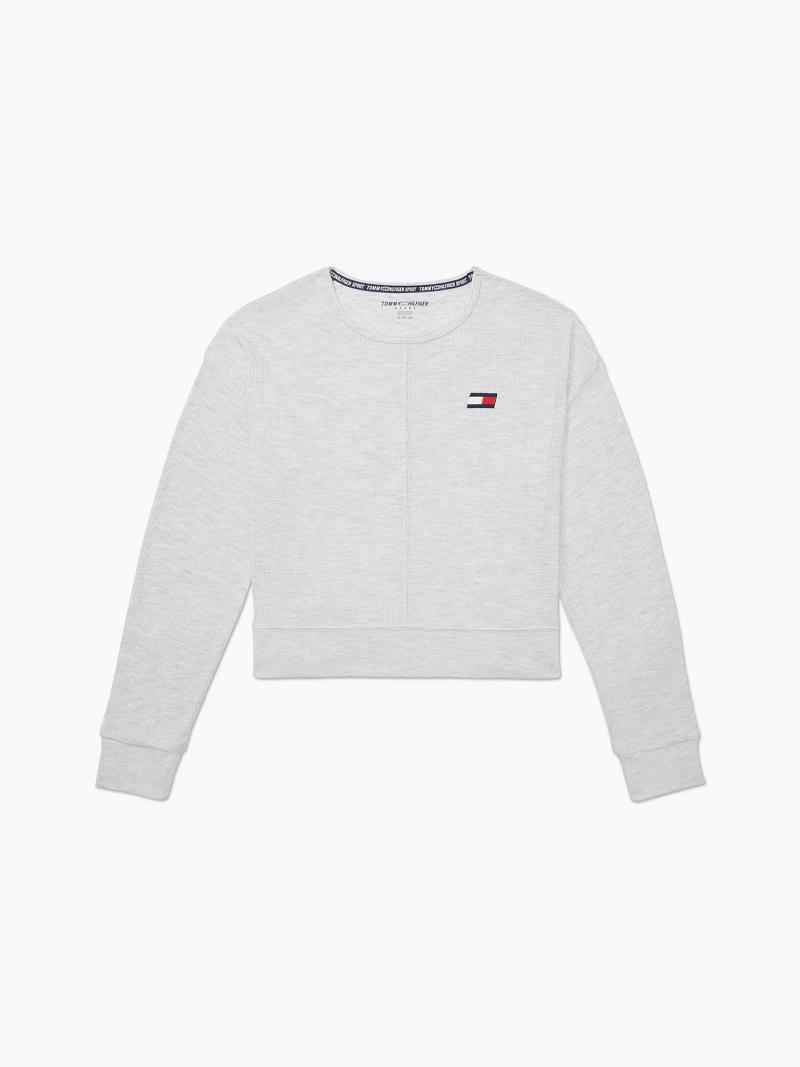 Sudaderas Tommy Hilfiger Ribbed Crewneck Grises | MX_W21402