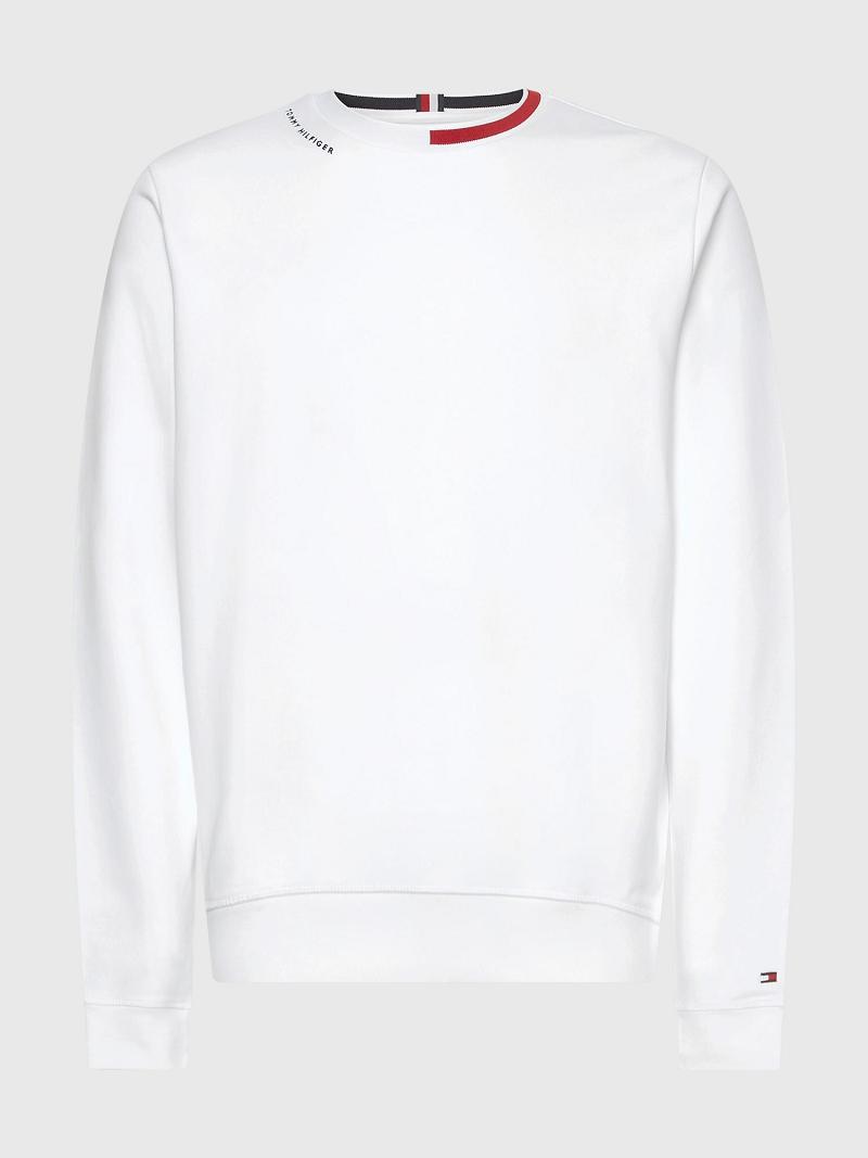 Sudaderas Tommy Hilfiger Signature collar Blancos | MX_M31134