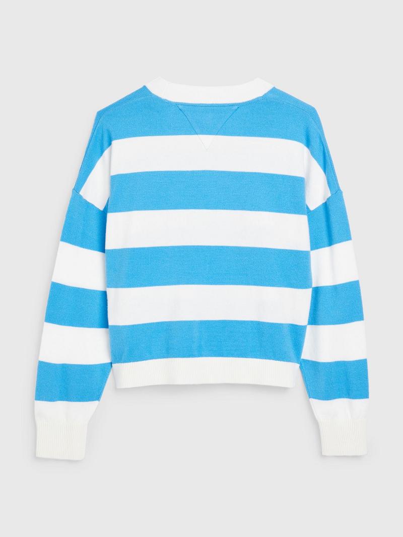 Sudaderas Tommy Hilfiger Stripe Sueter Azules | MX_G1212